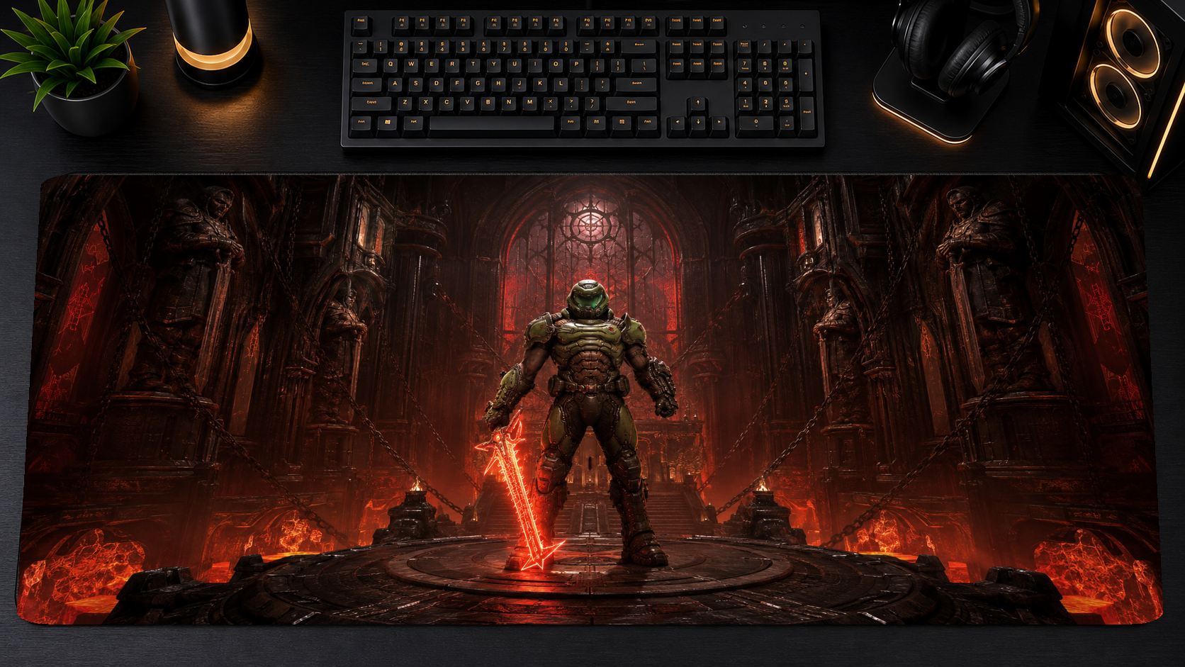 Doom inspired XXL gaming mouse pad 03 Non-LED version, 3 mm thick