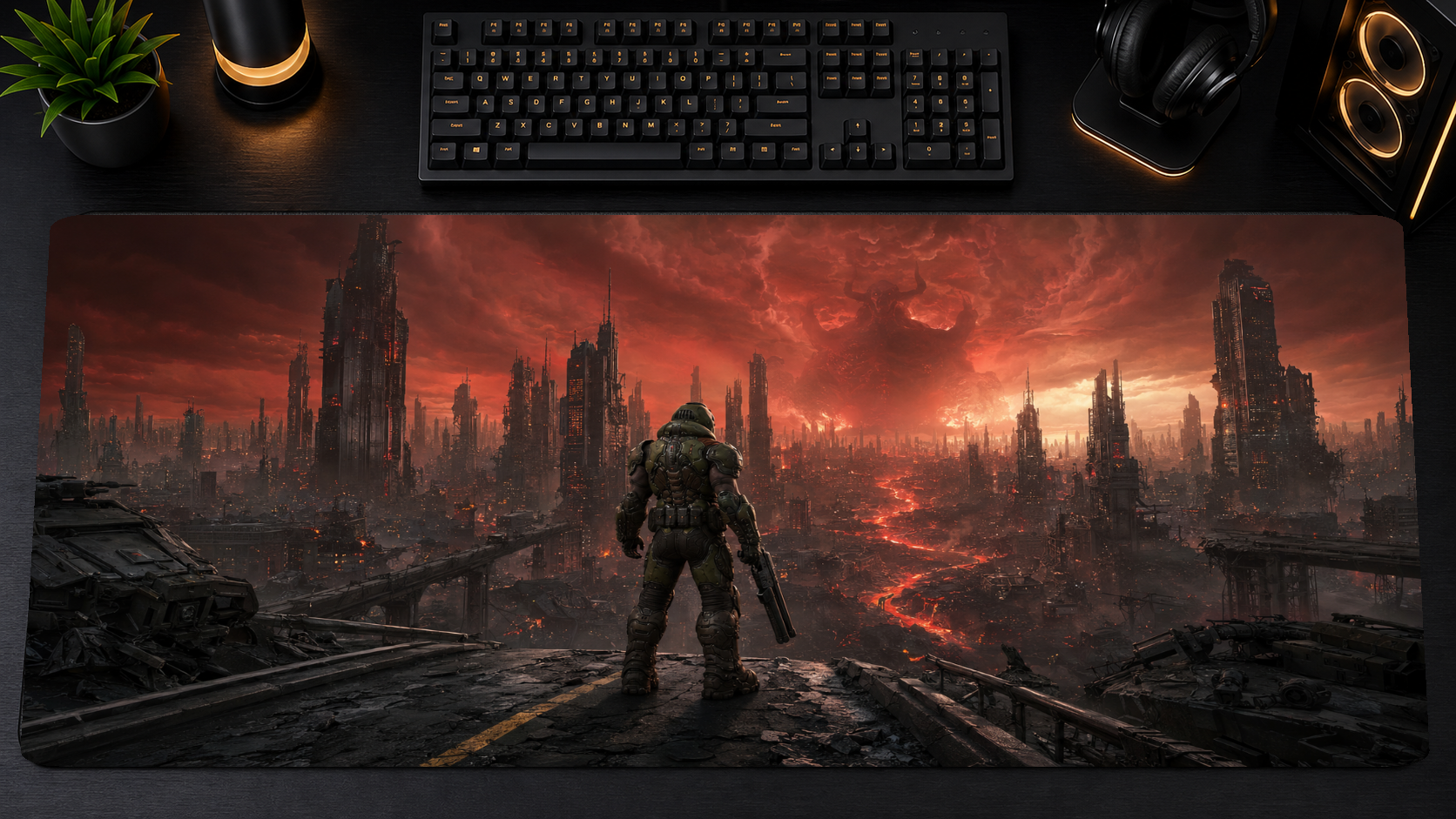 Doom inspired XXL gaming mouse pad 08 Non-LED version, 3 mm thick
