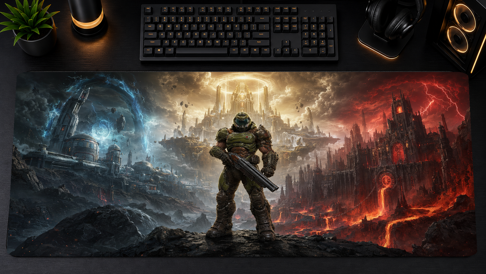 Doom inspired XXL gaming mouse pad 10 Non-LED version, 3 mm thick
