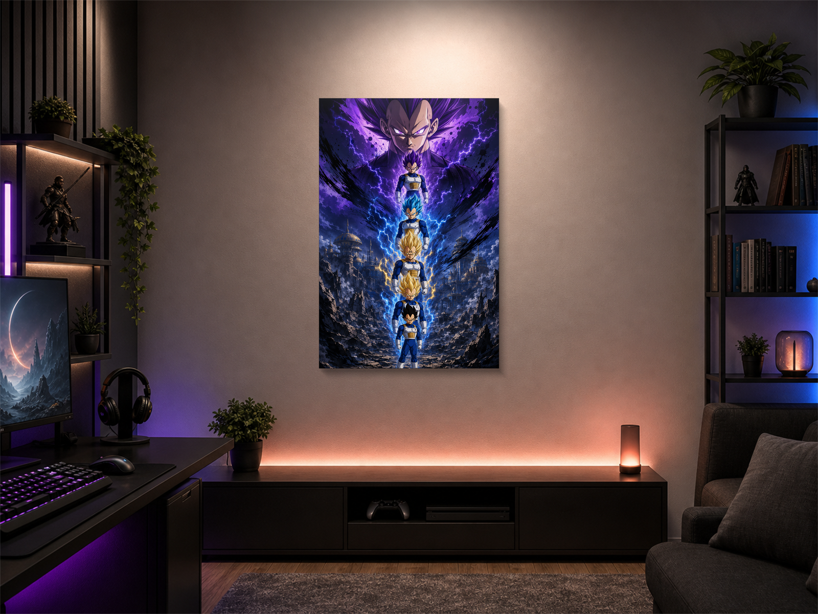 Dragon Ball Evolutions inspired canvas poster 01 room mockup