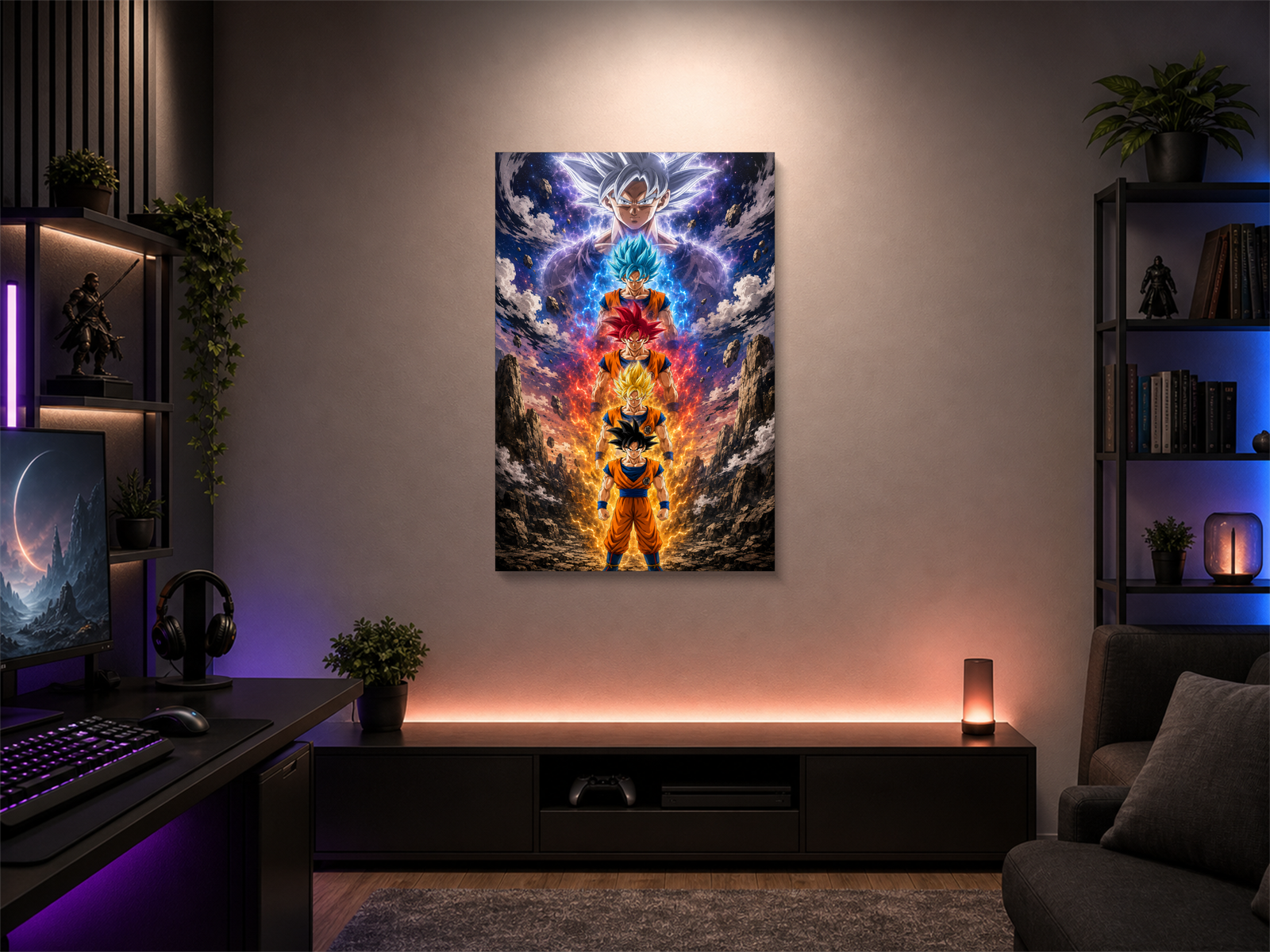 Dragon Ball Evolutions inspired canvas poster 02 room mockup