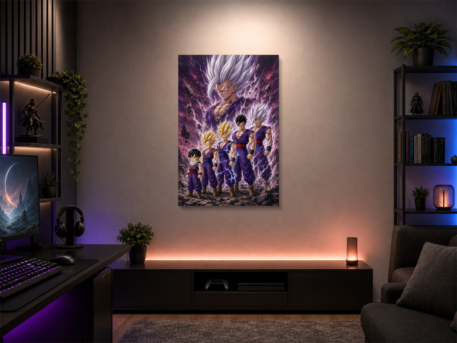 Dragon Ball Evolutions inspired canvas poster 03 room mockup