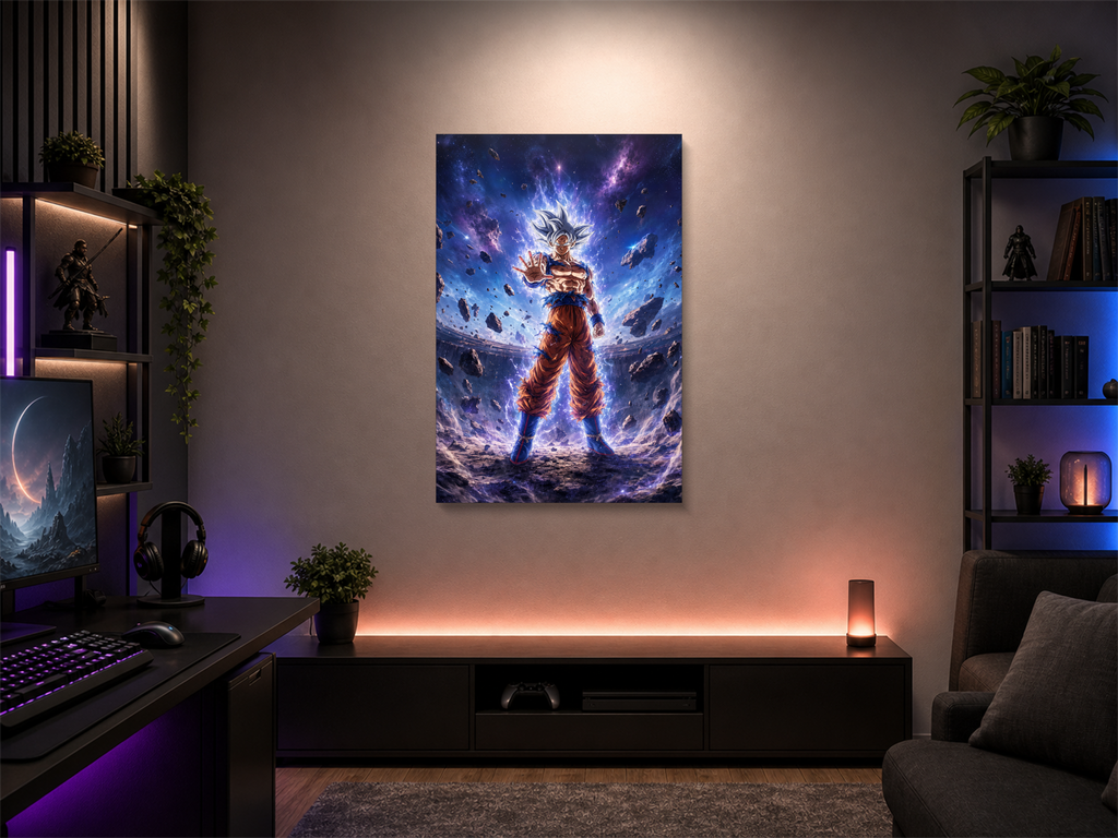 Dragon Ball inspired canvas poster room mockup 01