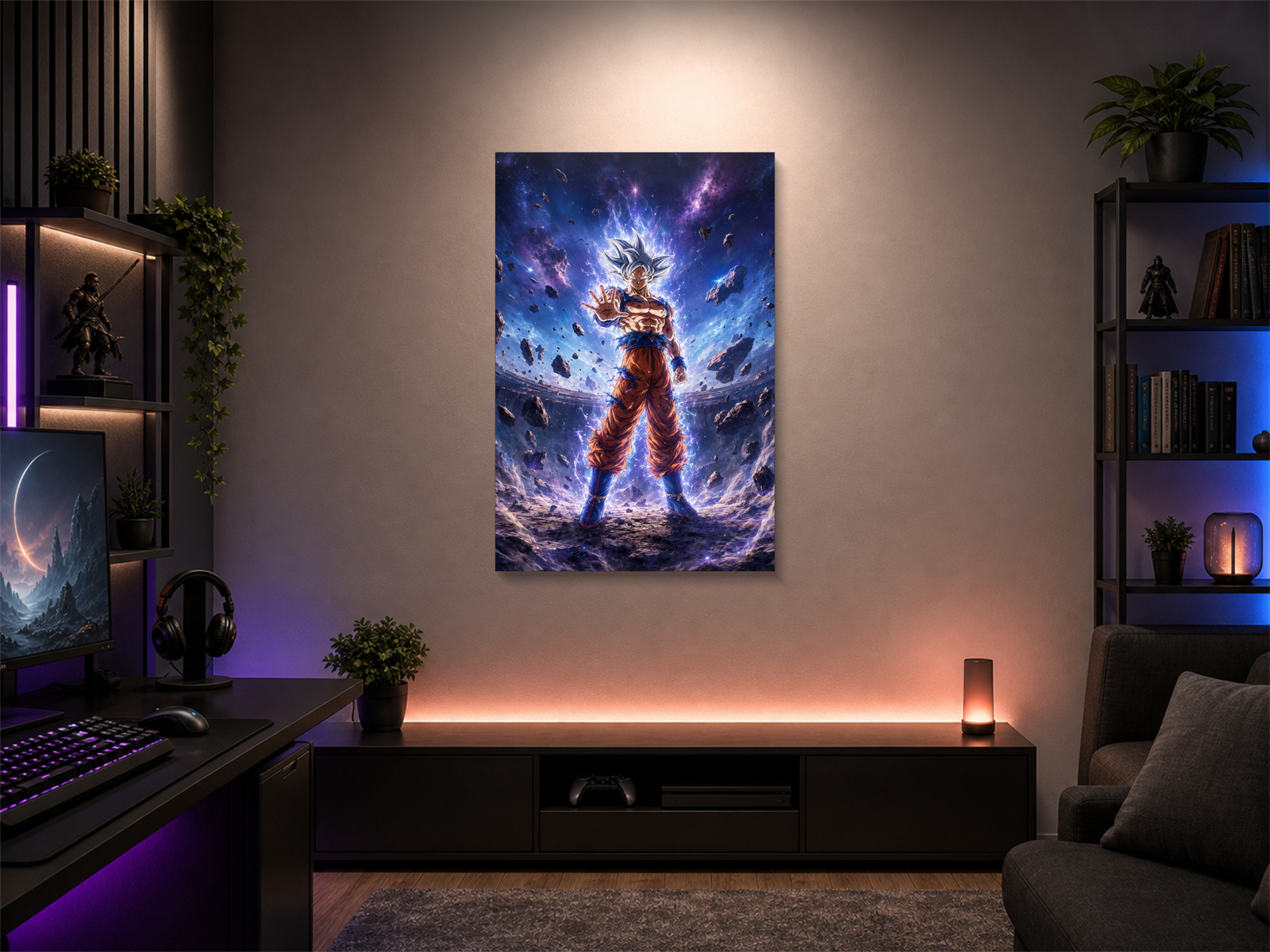 Dragon Ball inspired canvas poster room mockup 01