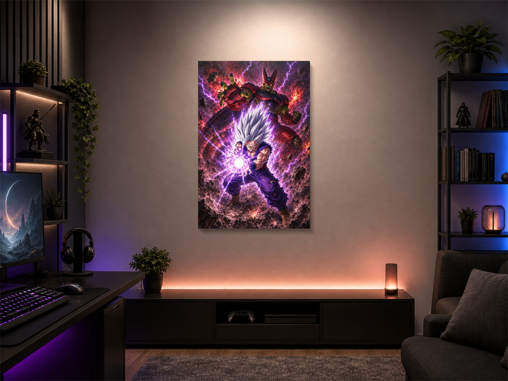 Dragon Ball inspired canvas poster room mockup 05
