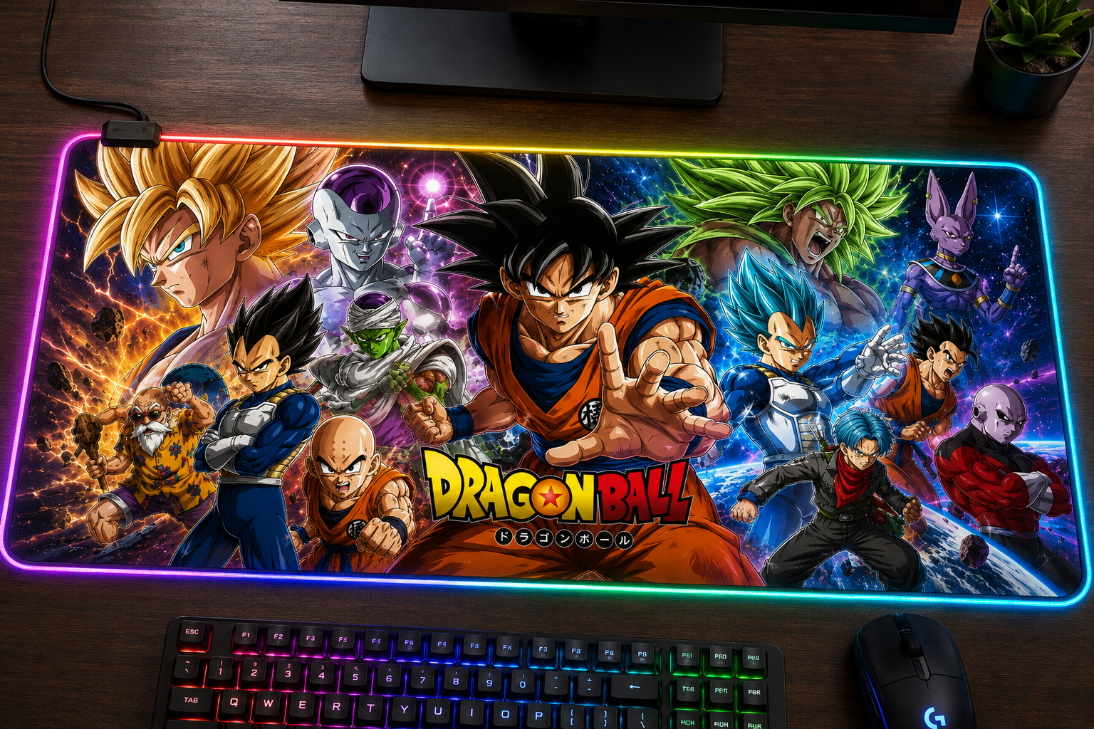 Dragon Ball Inspired XXL Gaming Mouse Pad 01 LED