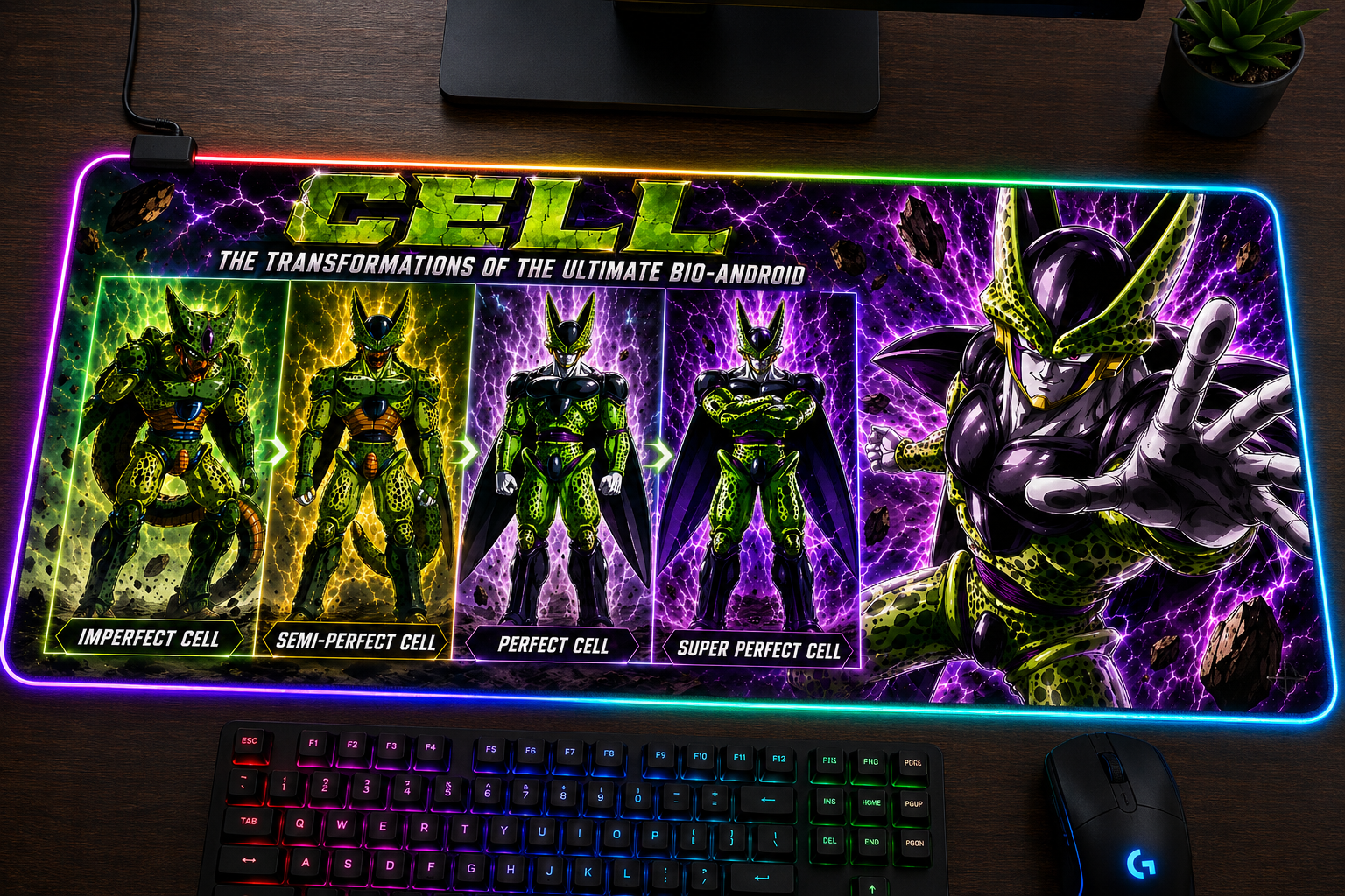 Dragon Ball Inspired XXL Gaming Mouse Pad 02 LED