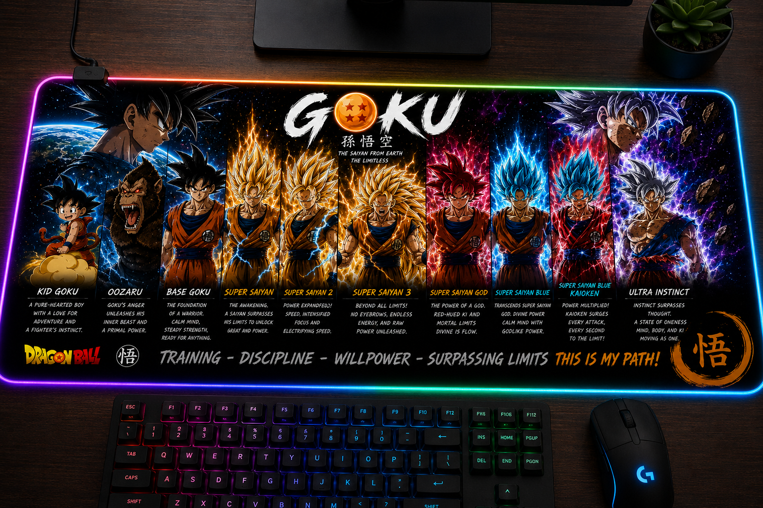 Dragon Ball Inspired XXL Gaming Mouse Pad 03 LED