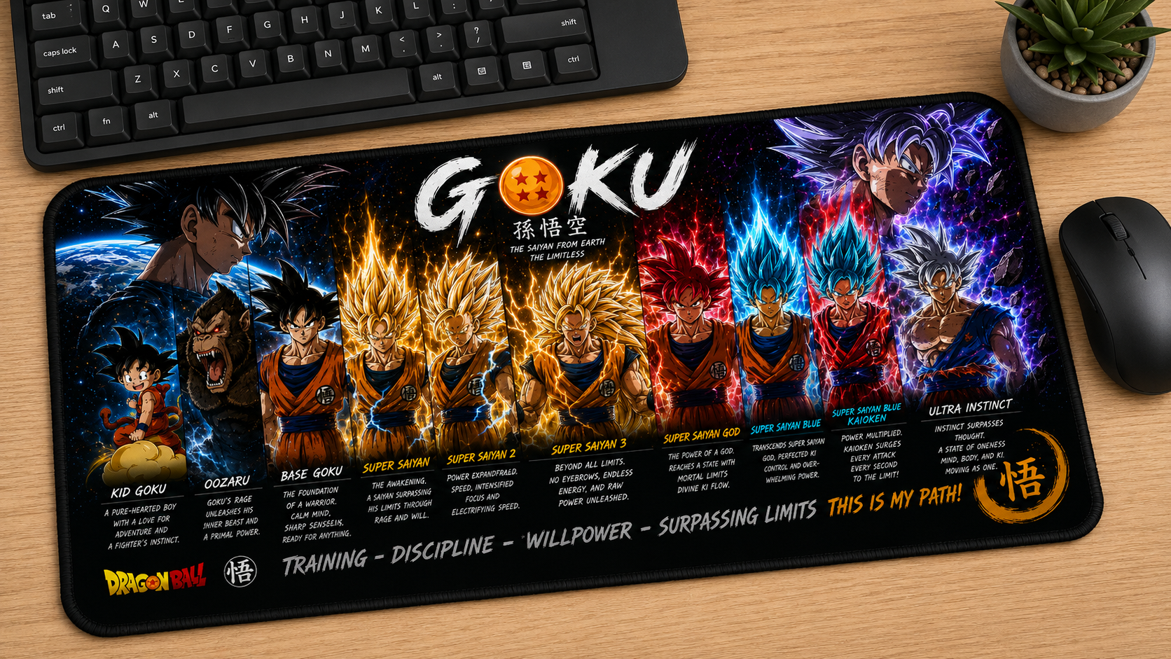 Dragon Ball Inspired XXL Gaming Mouse Pad 03 Non-LED