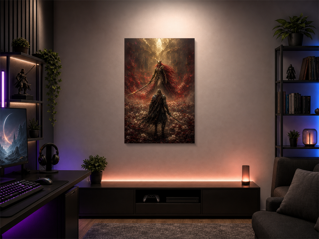 Elden Ring inspired canvas poster room mockup 01