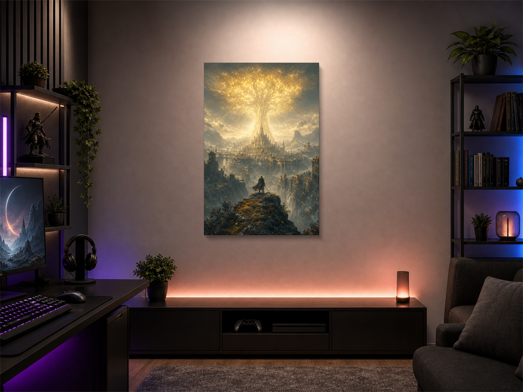 Elden Ring inspired canvas poster room mockup 02