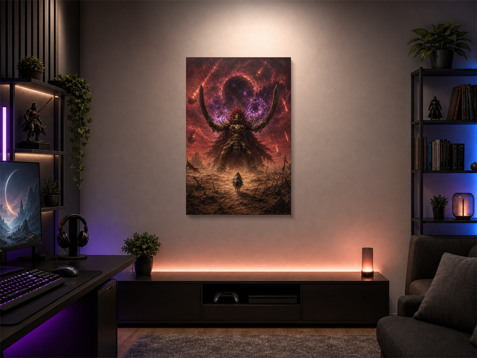 Elden Ring inspired canvas poster room mockup 03