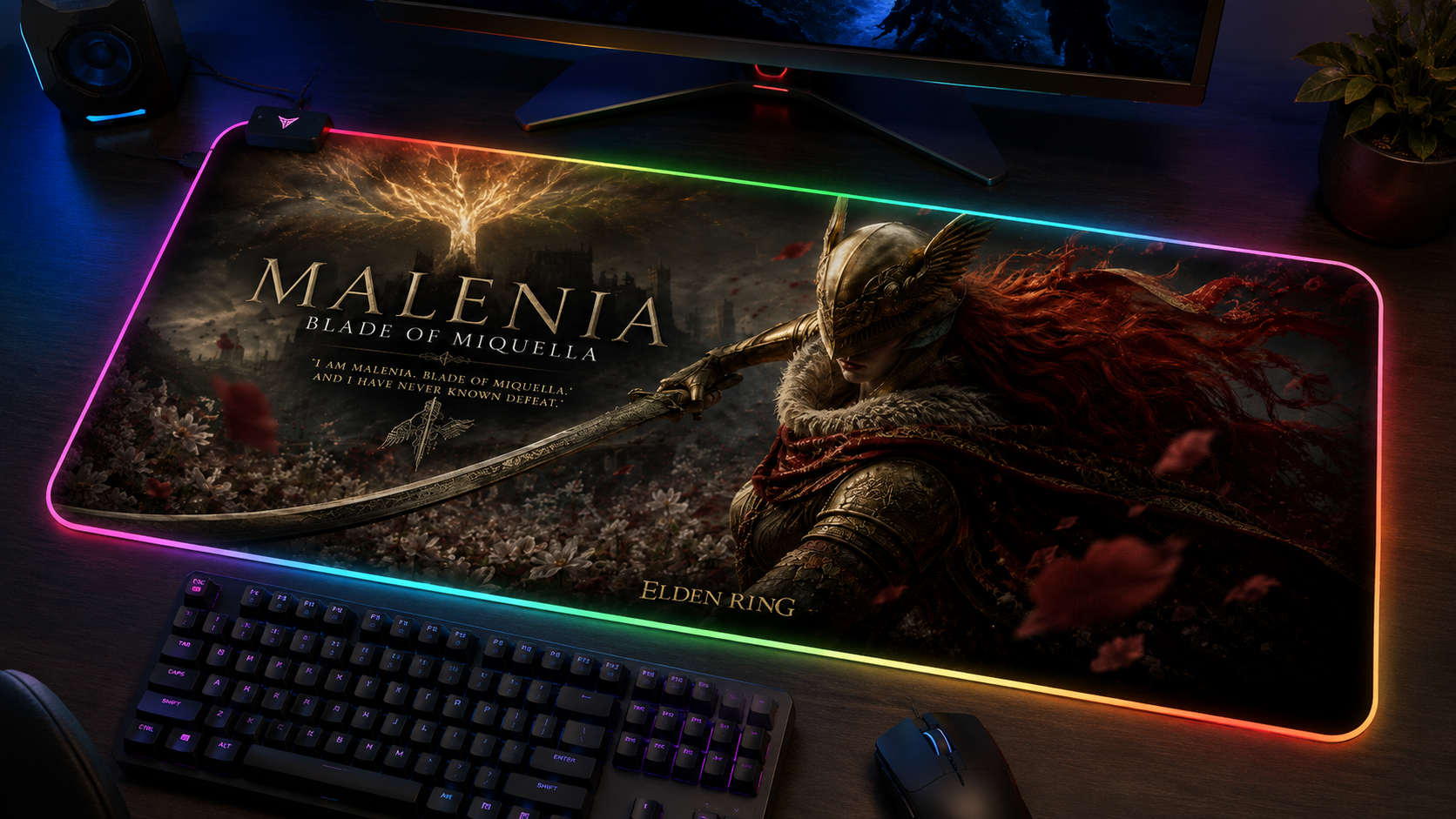 Elden Ring Inspired XXL Gaming Mouse Pad 01 LED
