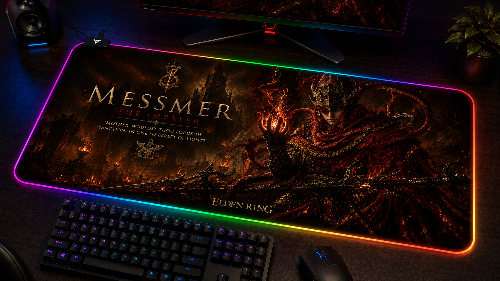 Elden Ring Inspired XXL Gaming Mouse Pad 04 LED