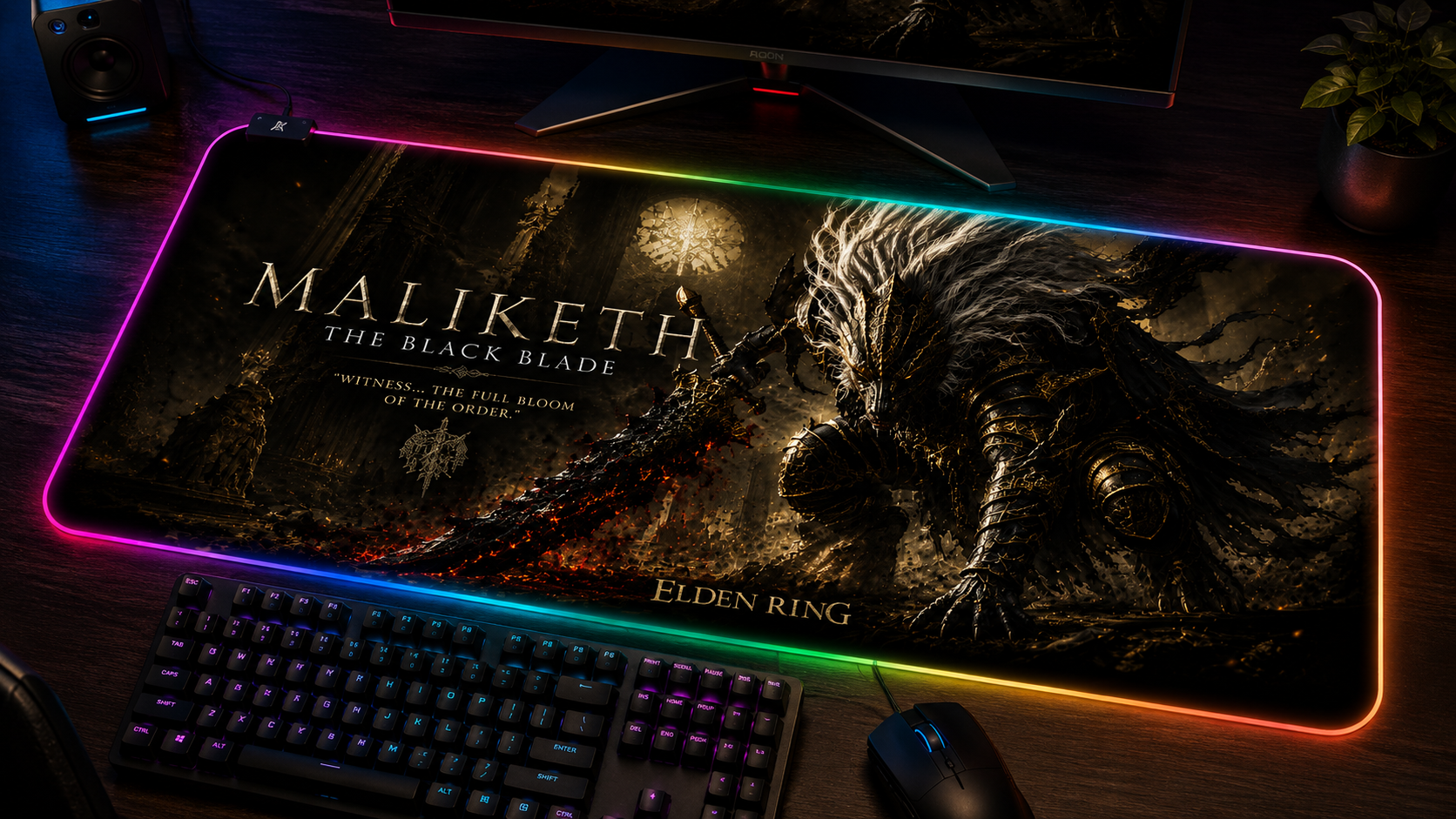 Elden Ring Inspired XXL Gaming Mouse Pad 05 LED
