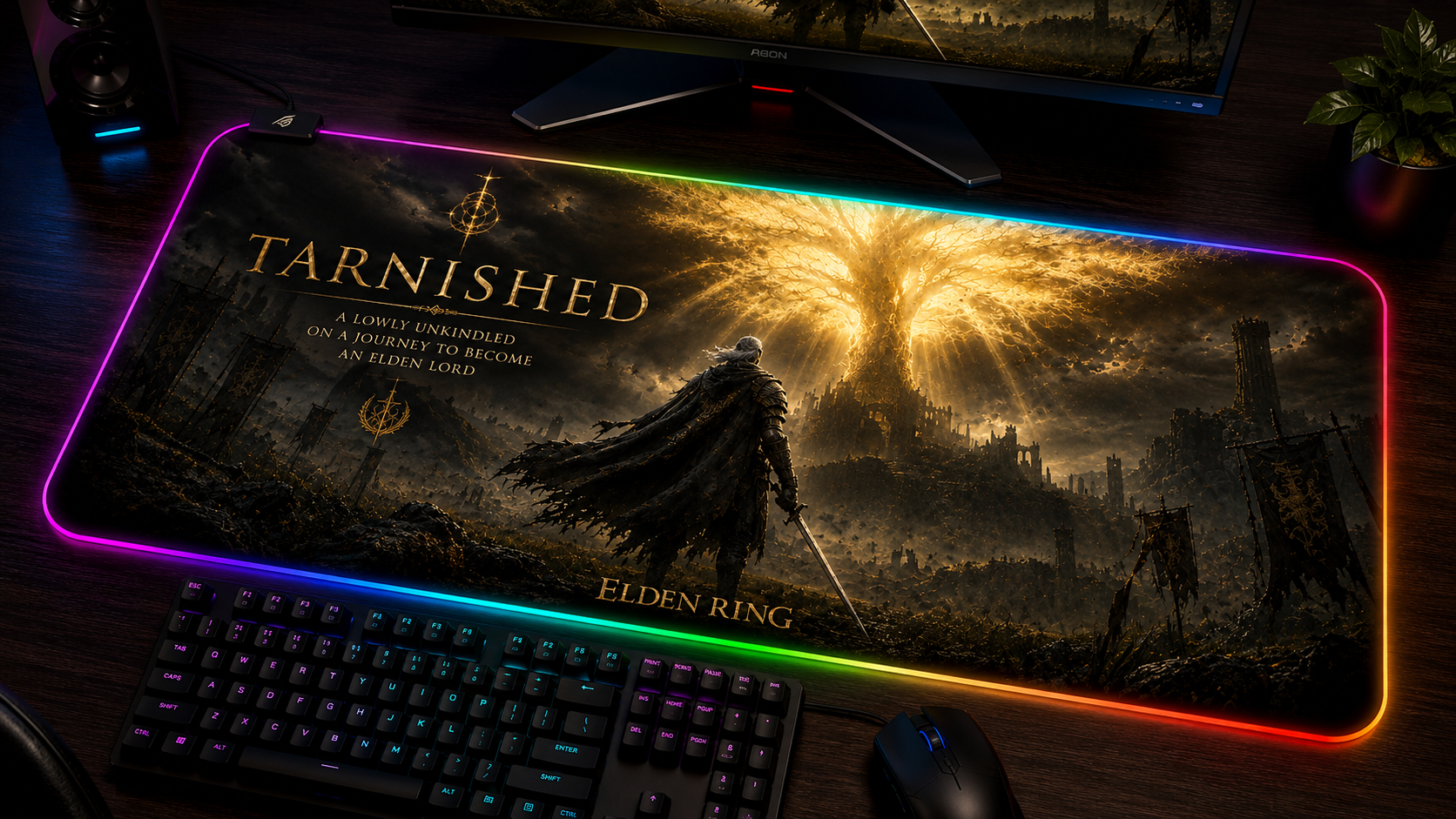 Elden Ring Inspired XXL Gaming Mouse Pad 08 LED