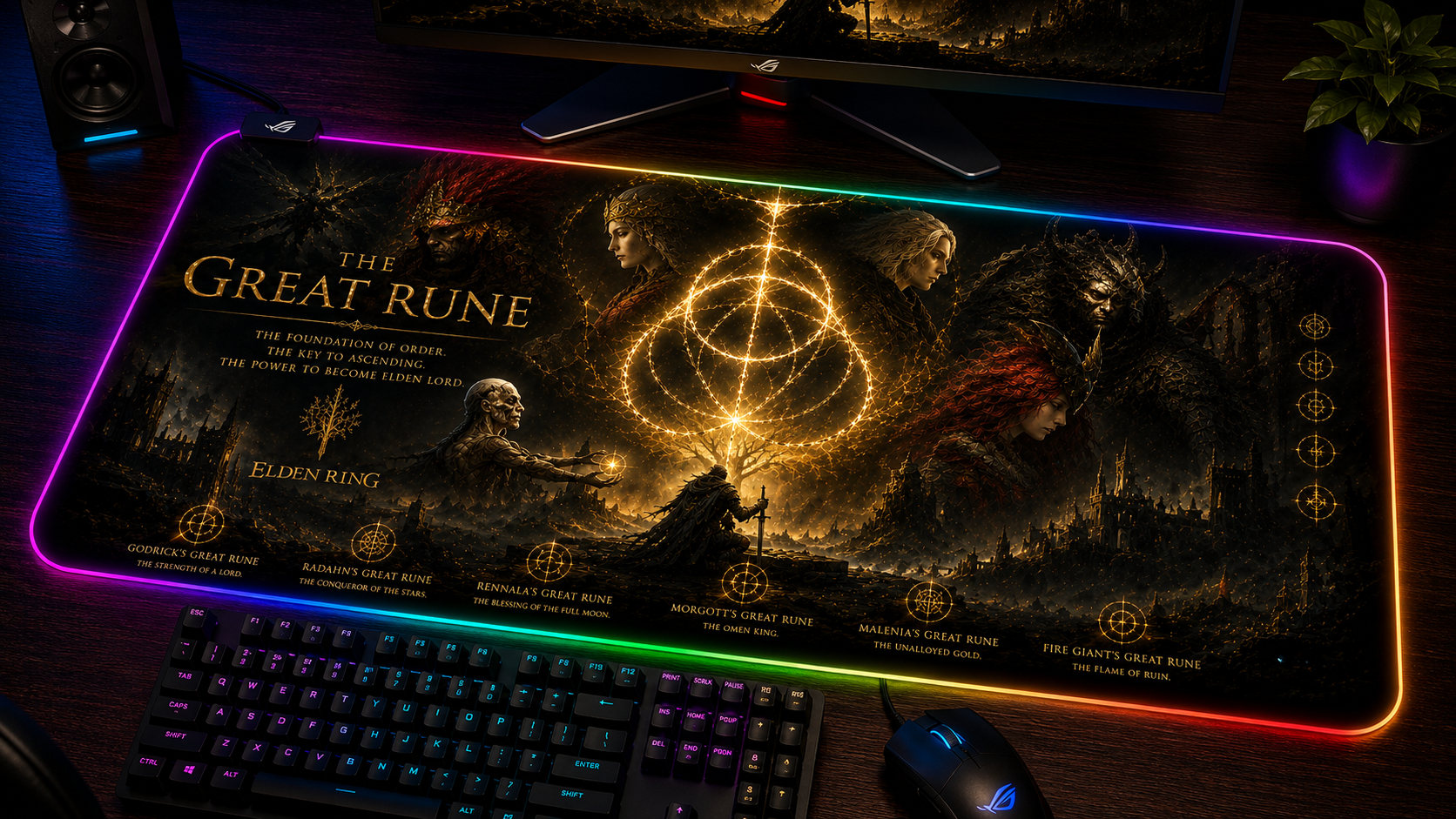 Elden Ring Inspired XXL Gaming Mouse Pad 10 LED