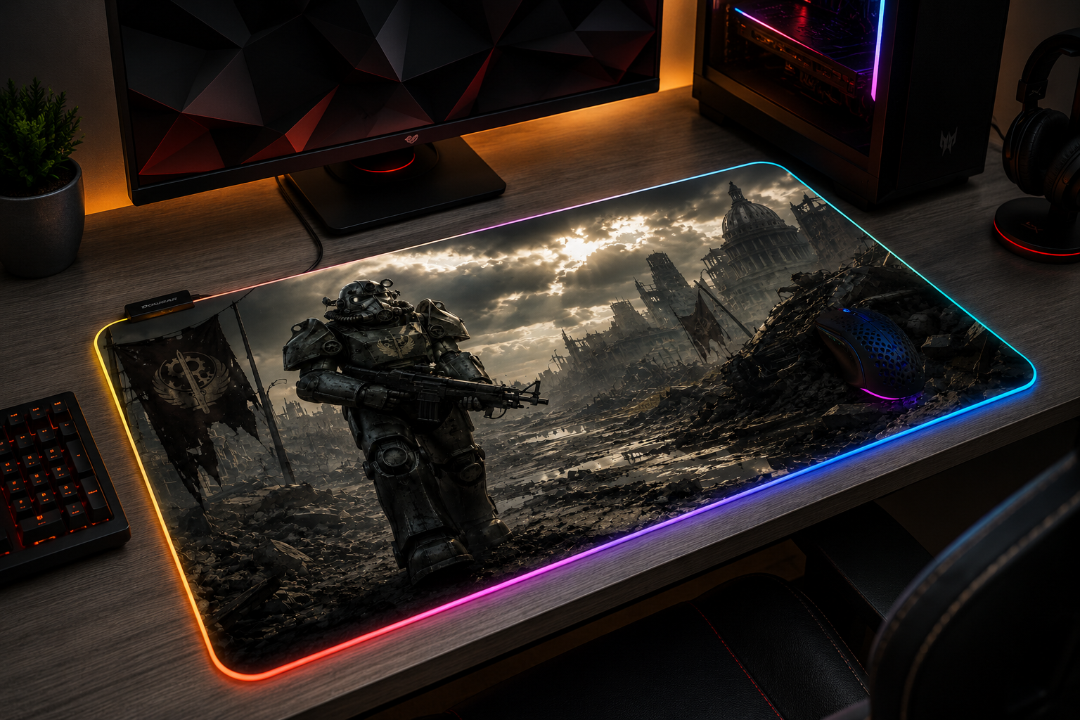 Fallout inspired XXL gaming mouse pad 03 RGB LED