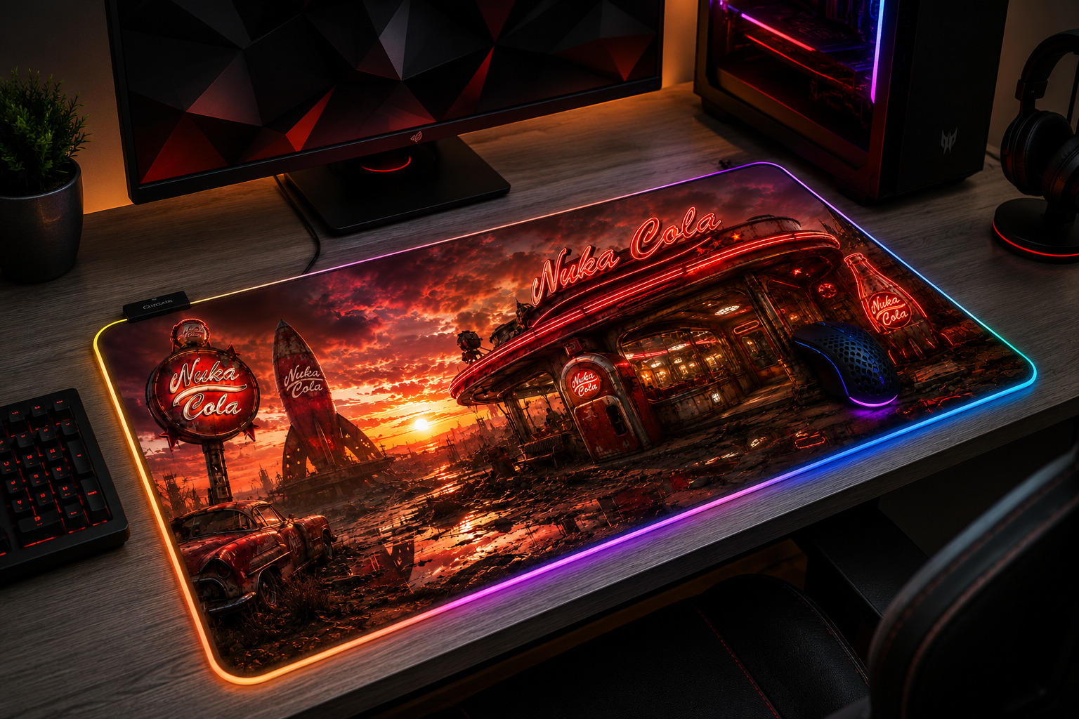 Fallout inspired XXL gaming mouse pad 04 RGB LED