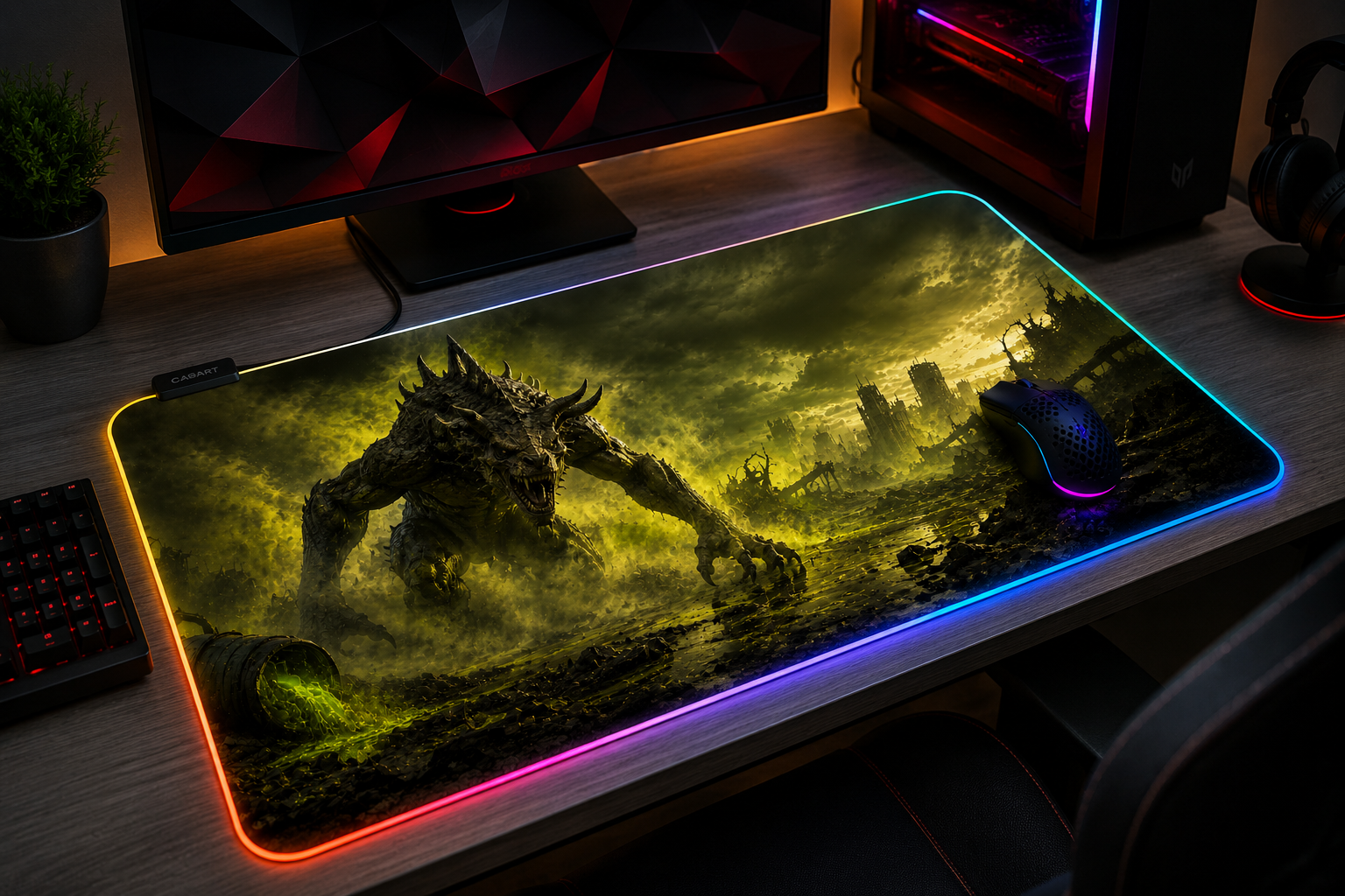 Fallout inspired XXL gaming mouse pad 05 RGB LED
