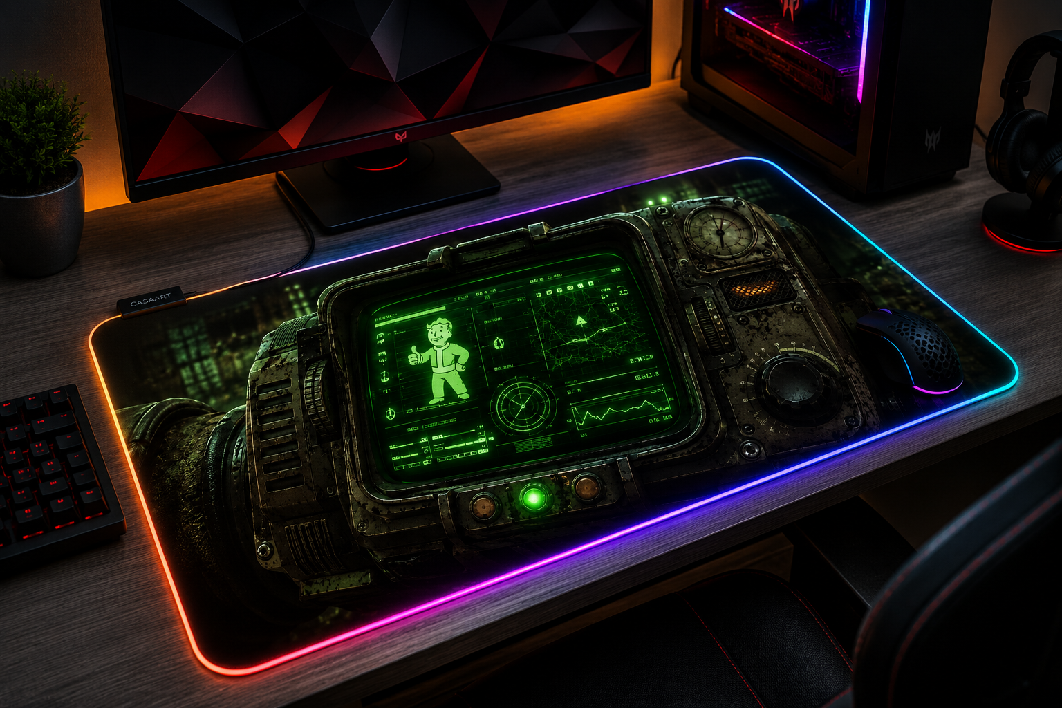 Fallout inspired XXL gaming mouse pad 06 RGB LED