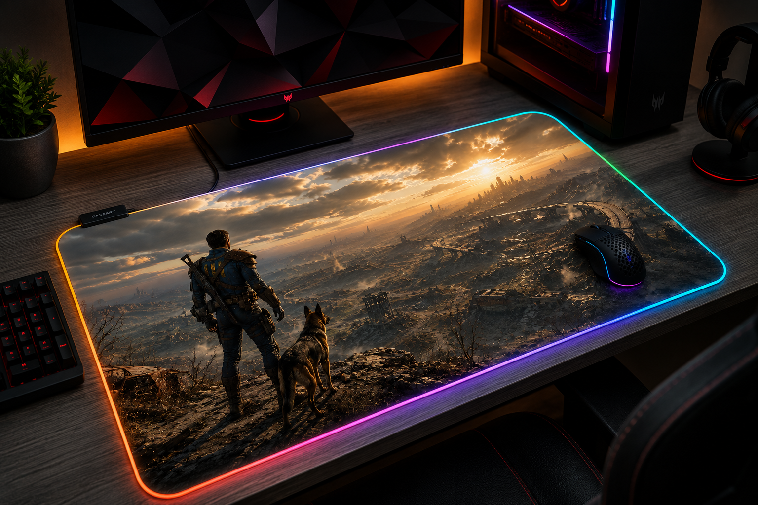 Fallout inspired XXL gaming mouse pad 07 RGB LED