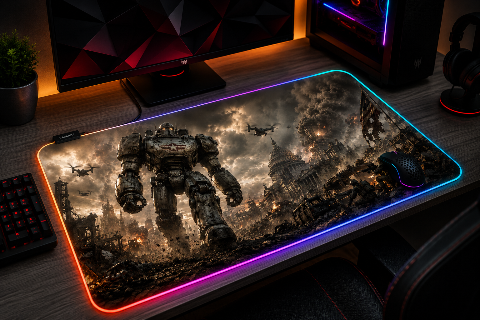 Fallout inspired XXL gaming mouse pad 08 RGB LED