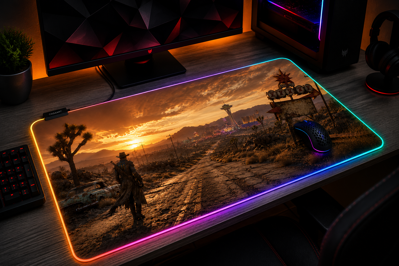Fallout inspired XXL gaming mouse pad 09 RGB LED