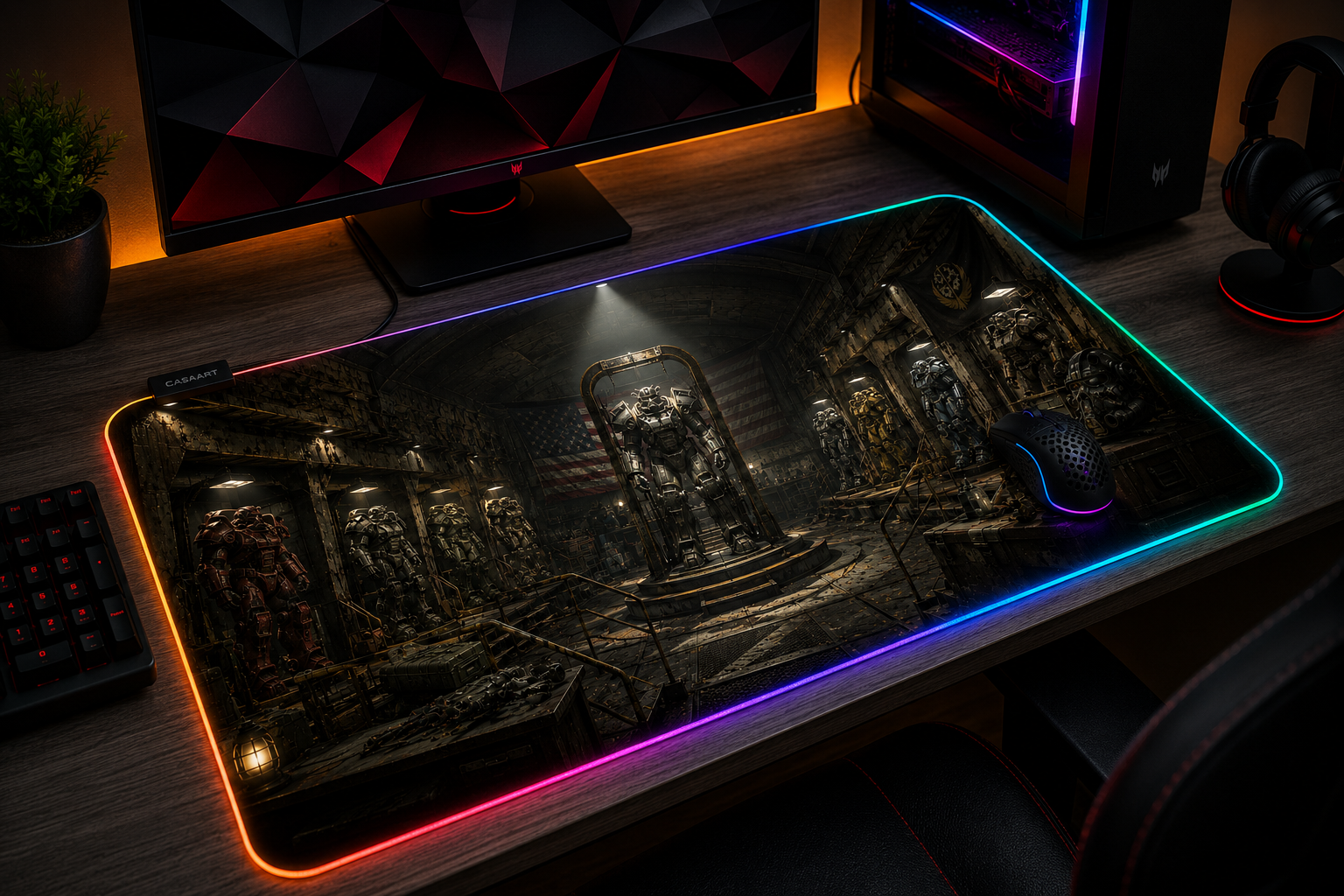Fallout inspired XXL gaming mouse pad 10 RGB LED