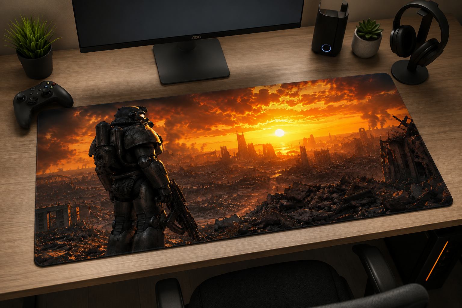 Fallout inspired XXL gaming mouse pad 01 Non-LED