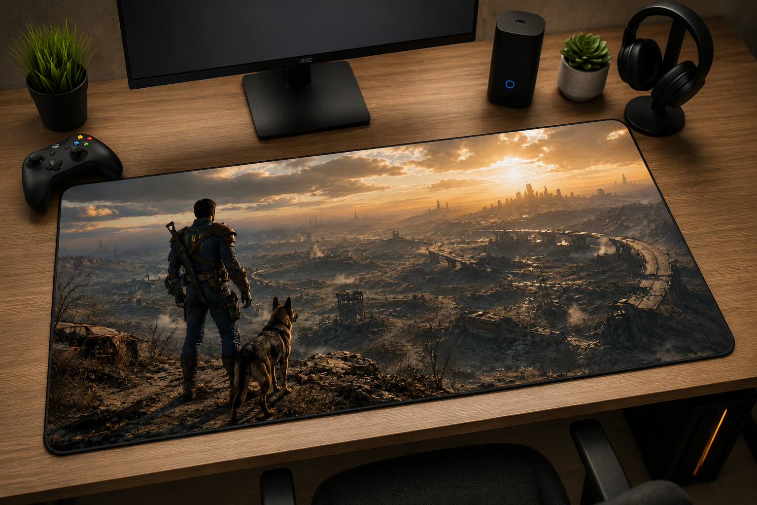 Fallout inspired XXL gaming mouse pad 07 Non-LED