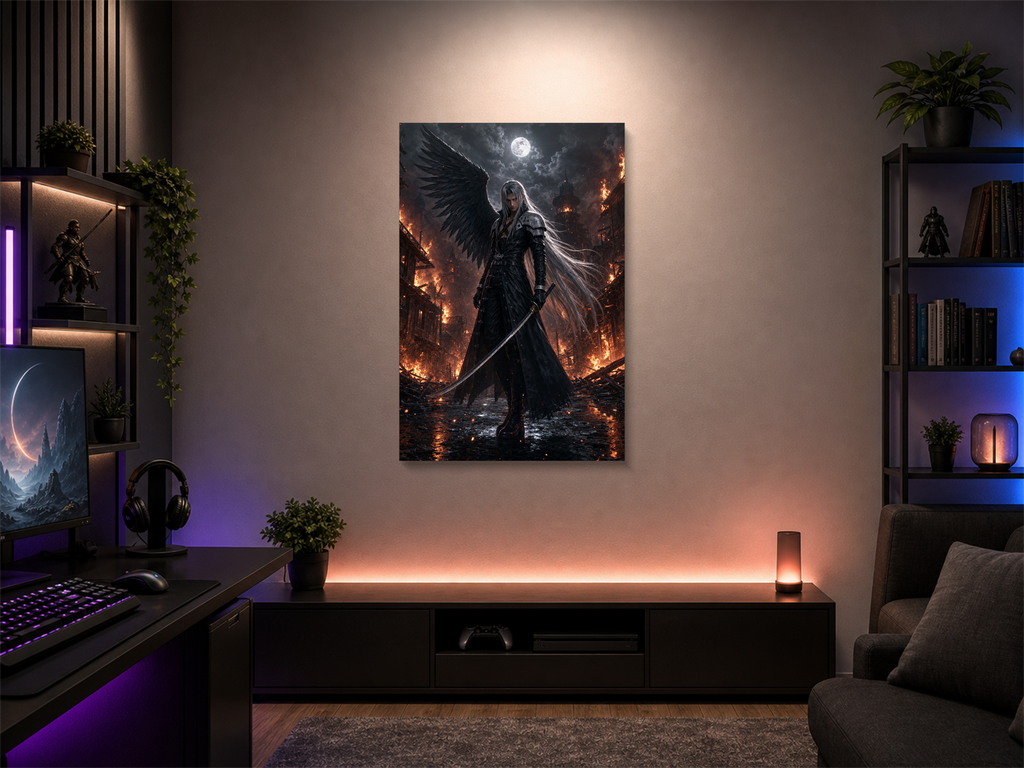 Final Fantasy VII inspired canvas poster room mockup 01