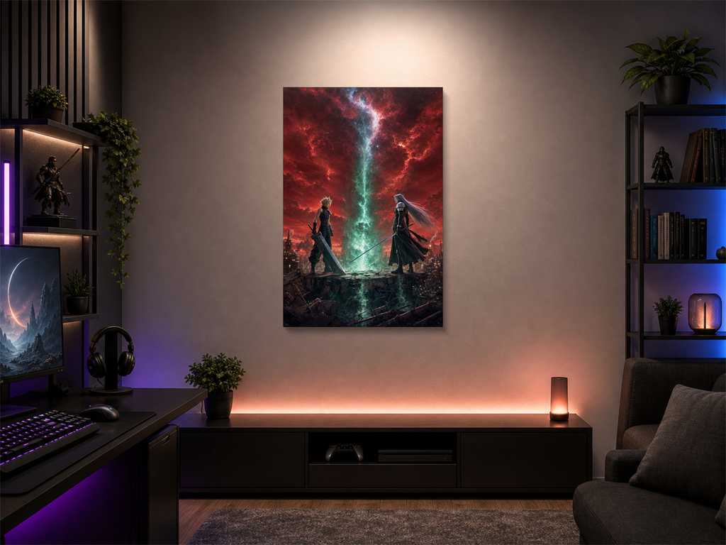 Final Fantasy VII inspired canvas poster room mockup 05