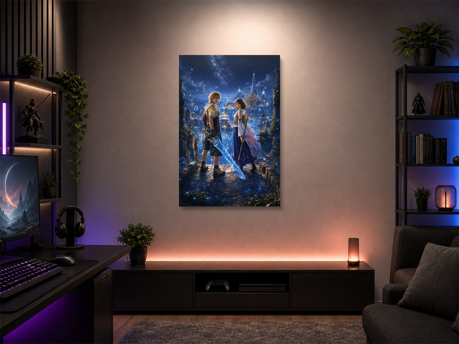 Final Fantasy X canvas poster wall mockup 01