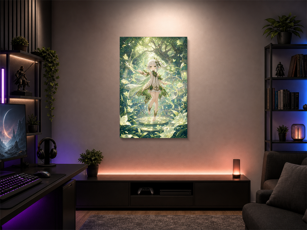 Genshin Impact inspired canvas poster room mockup 02