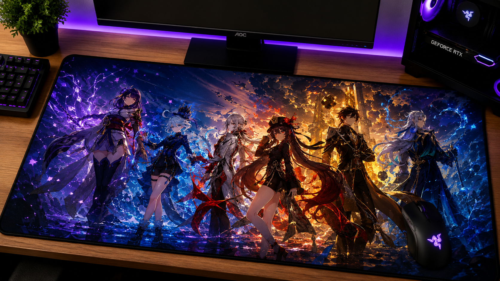 Genshin Impact Inspired XXL Gaming Mouse Pad 05 - Non-LED