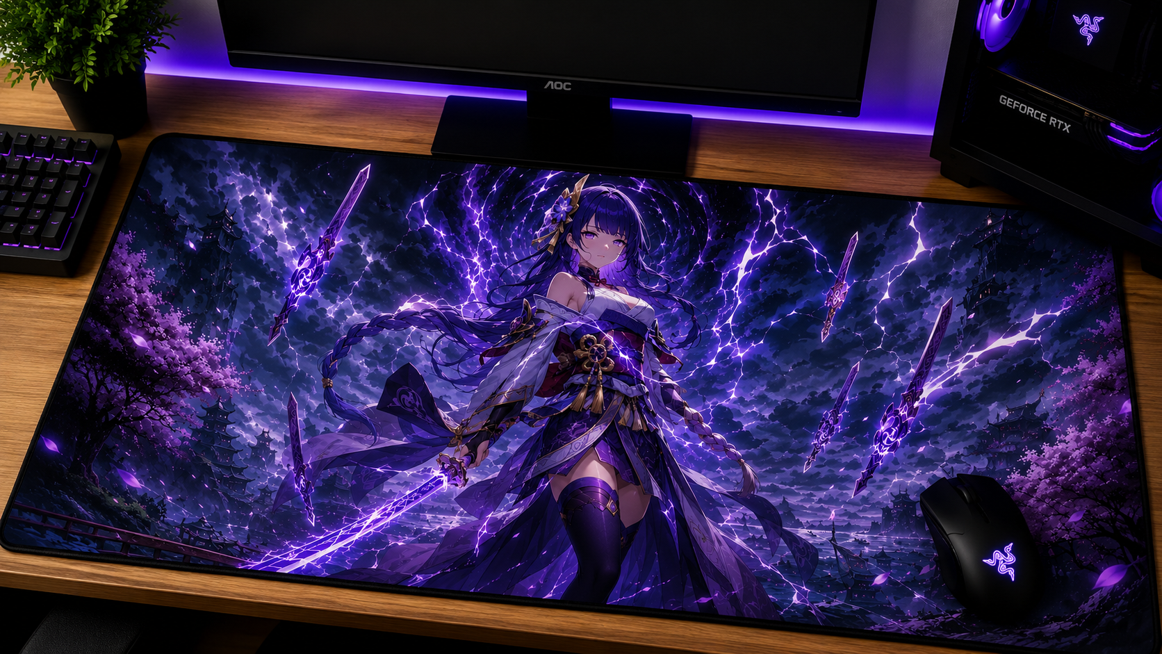 Genshin Impact Inspired XXL Gaming Mouse Pad 07 - Non-LED