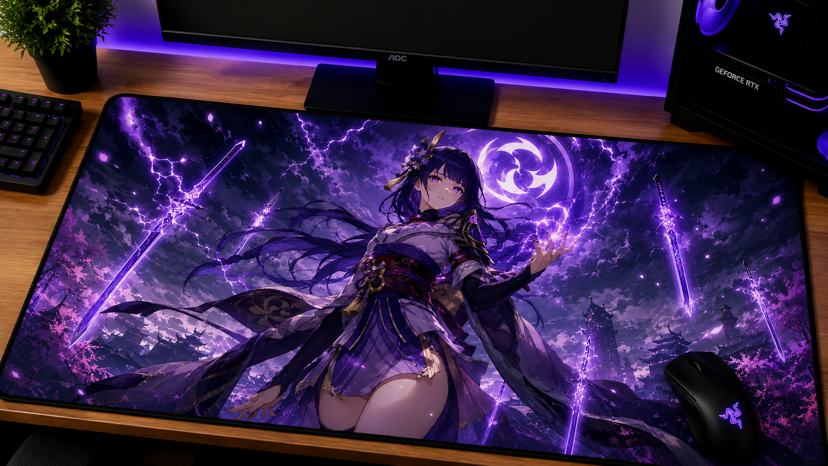 Genshin Impact Inspired XXL Gaming Mouse Pad 08 - Non-LED