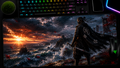 Ghost of Tsushima inspired XXL gaming mouse pad 07 Non-LED