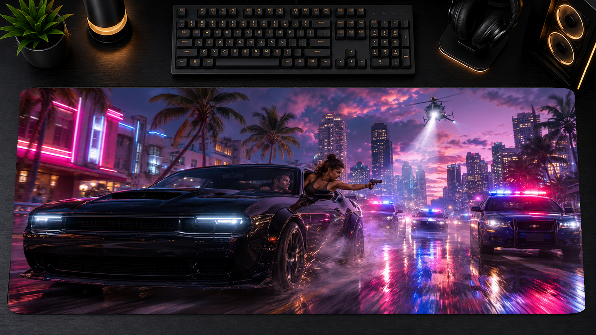 GTA VI Inspired XXL Gaming Mouse Pad 03