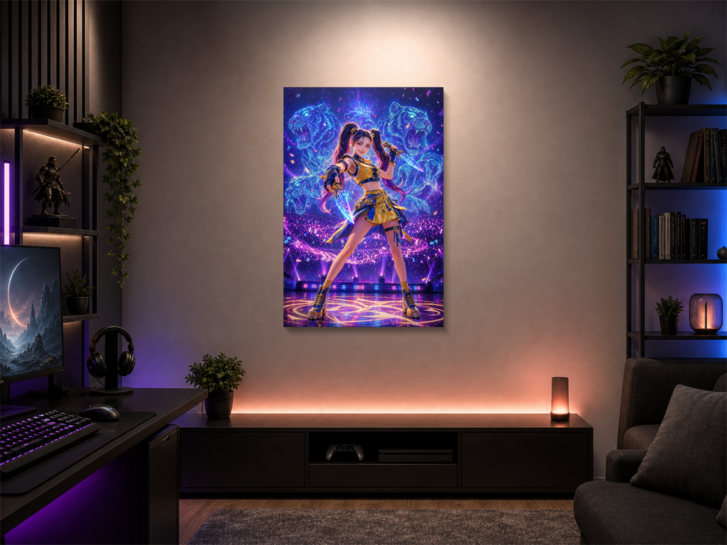 K-Pop Warriors inspired canvas poster room mockup 05