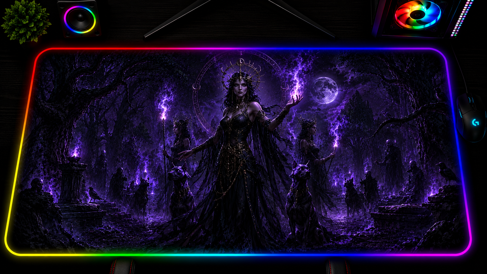 Hades 2 Inspired XXL Gaming Mouse Pad 03 LED
