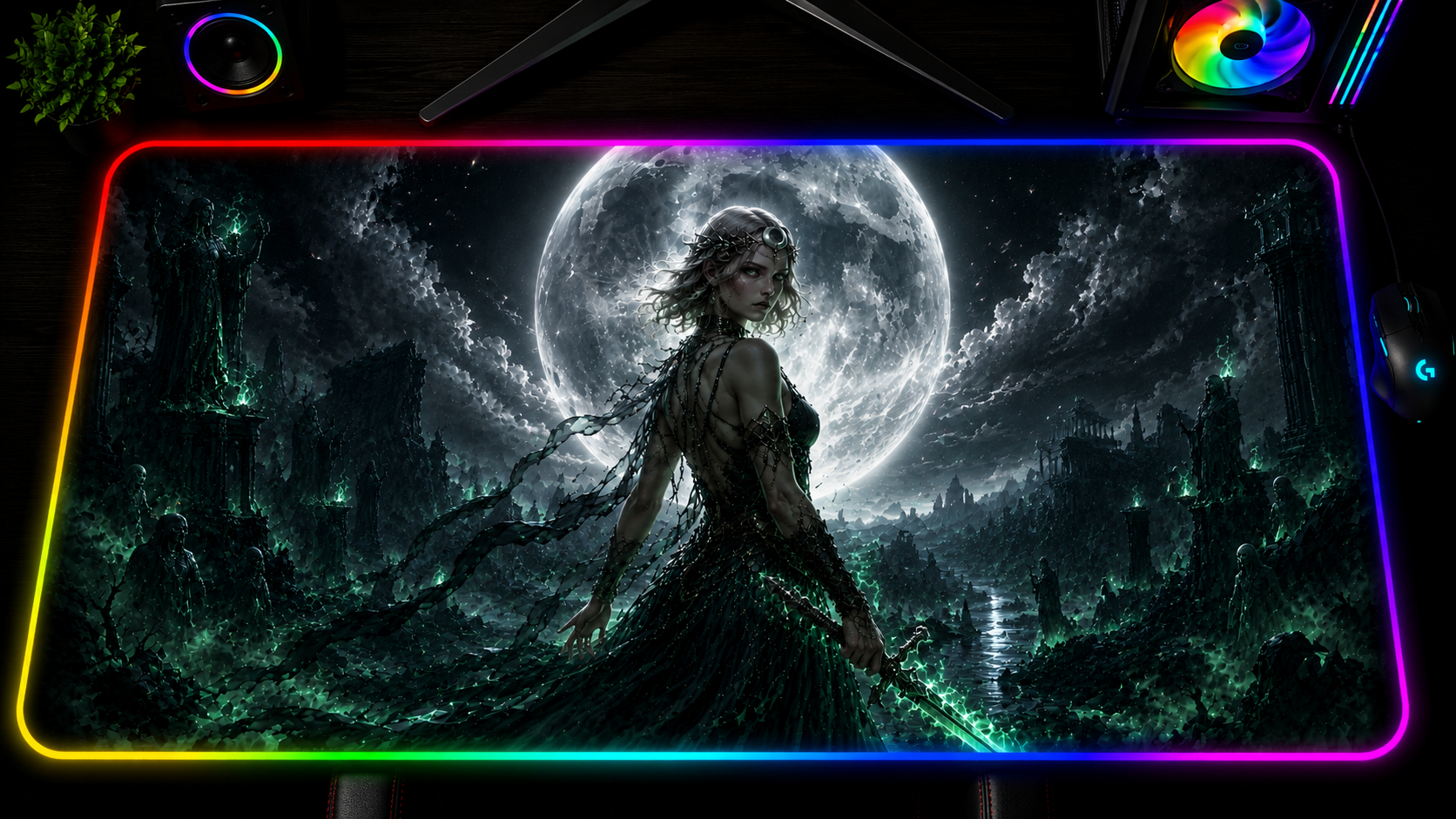 Hades 2 Inspired XXL Gaming Mouse Pad 09 LED