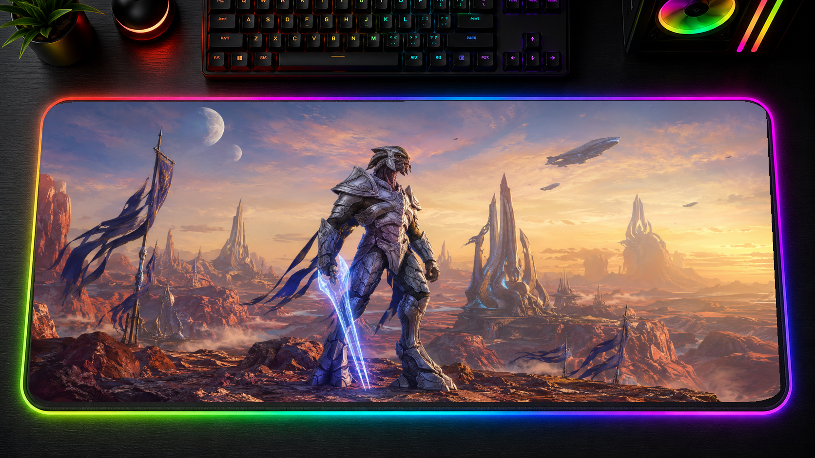 Halo inspired XXL gaming mouse pad 03 LED RGB version, 3 mm thick