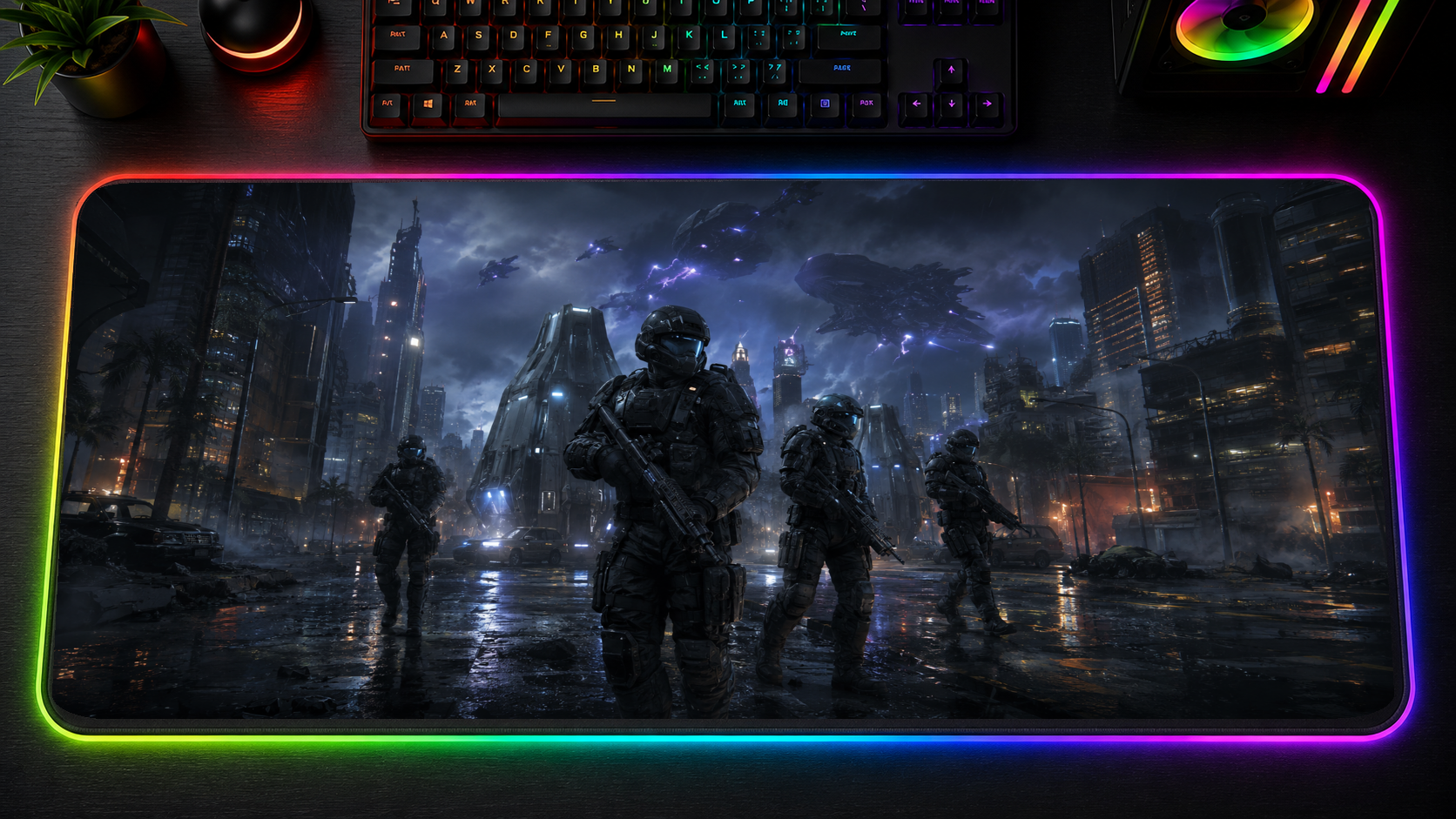Halo inspired XXL gaming mouse pad 04 LED RGB version, 3 mm thick