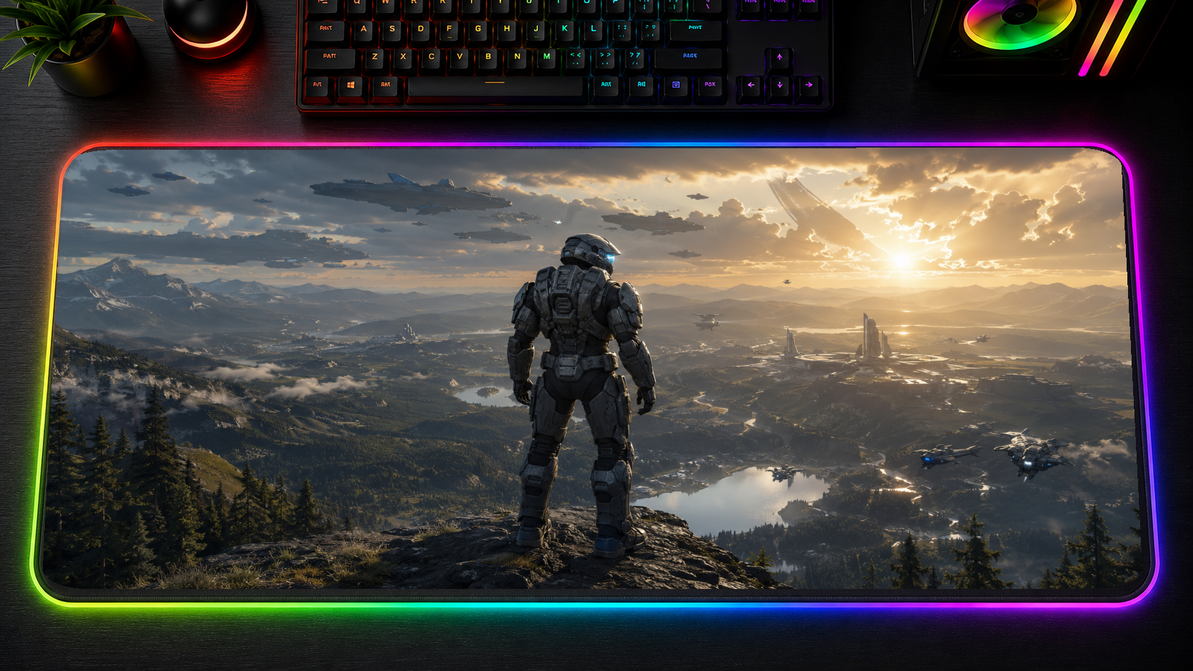 Halo inspired XXL gaming mouse pad 05 LED RGB version, 3 mm thick