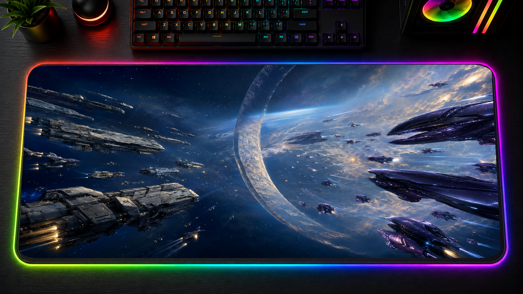 Halo inspired XXL gaming mouse pad 06 LED RGB version, 3 mm thick