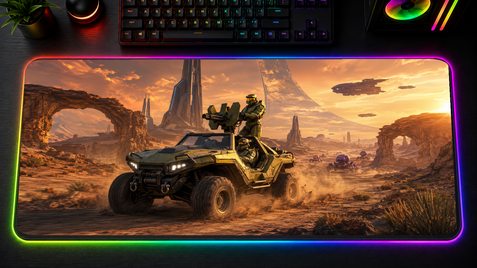 Halo inspired XXL gaming mouse pad 07 LED RGB version, 3 mm thick