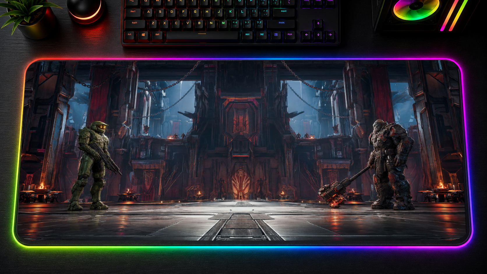 Halo inspired XXL gaming mouse pad 09 LED RGB version, 3 mm thick