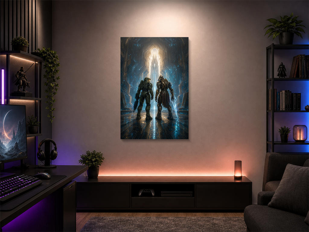 Halo inspired canvas poster room mockup 01